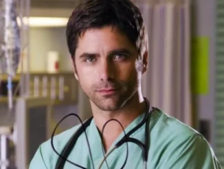 John Stamos on set of the TV Show ER