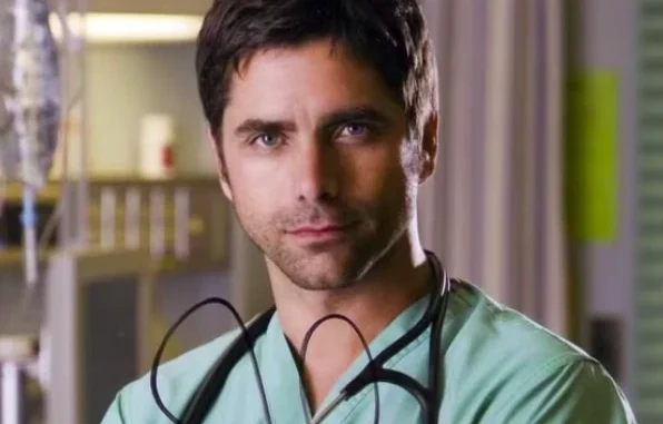 John Stamos on set of the TV Show ER